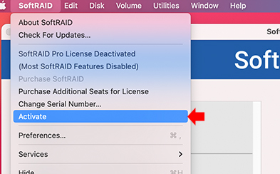 mac softraid activate